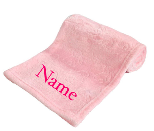 Pink Bunny Embossed Blanket
