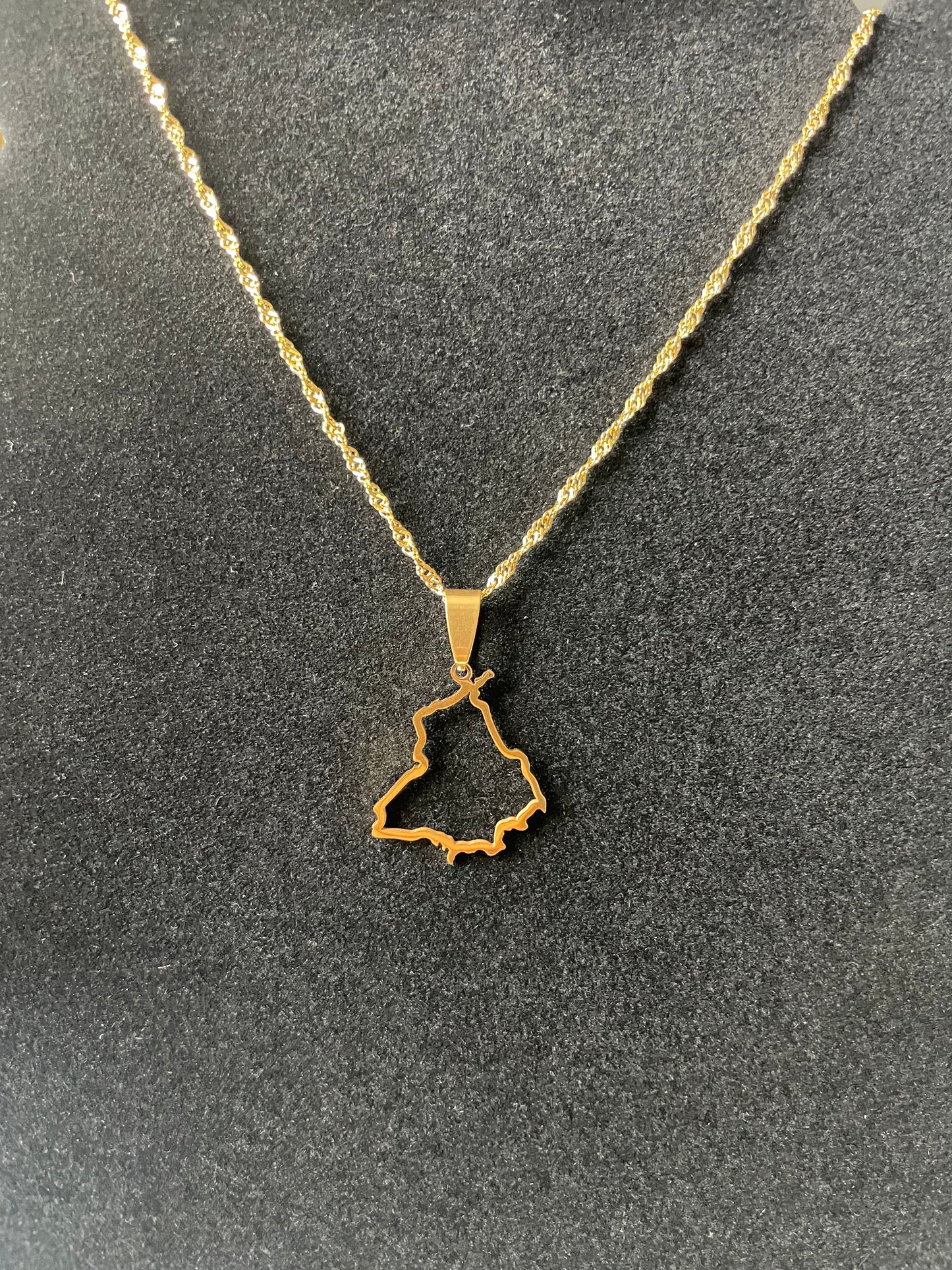 Punjab Map Outline Necklace