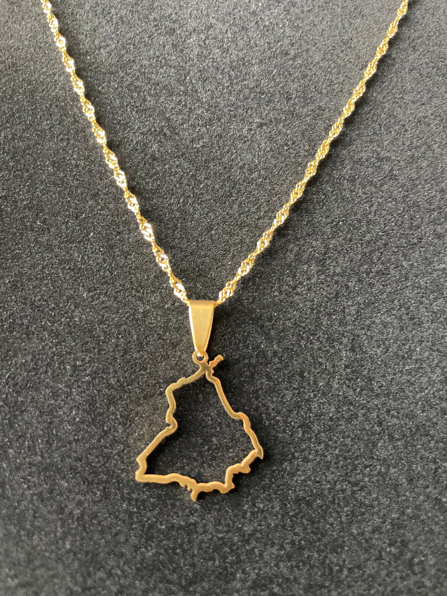 Punjab Map Outline Necklace