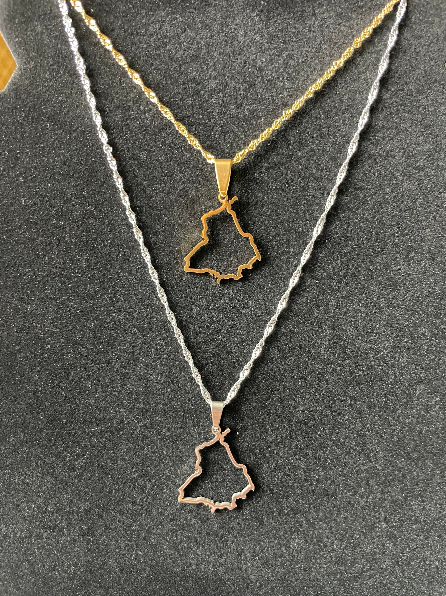 Punjab Map Outline Necklace