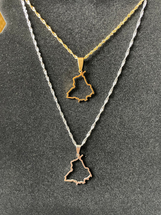 Punjab Map Outline Necklace