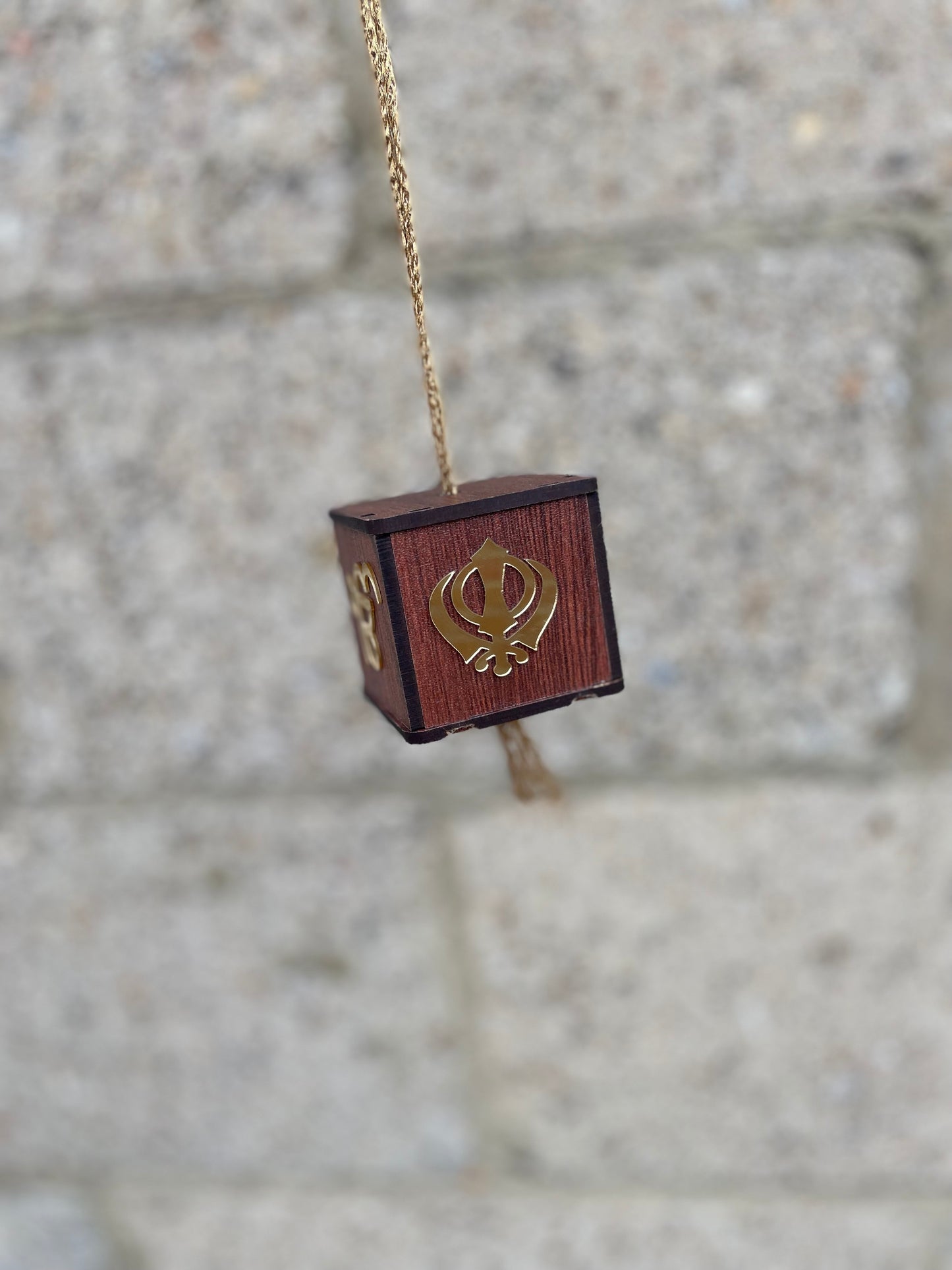 Wooden Sikh Car Hanging Accessory