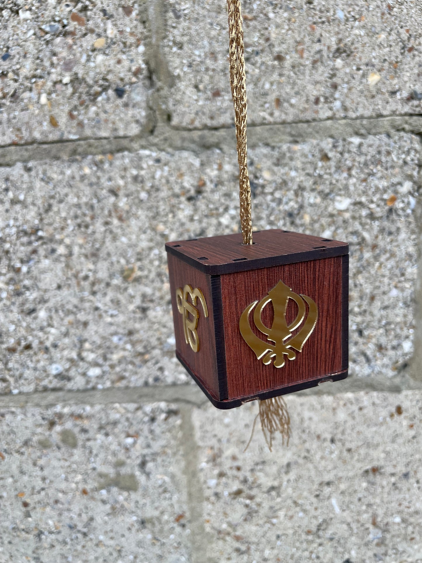 Wooden Sikh Car Hanging Accessory