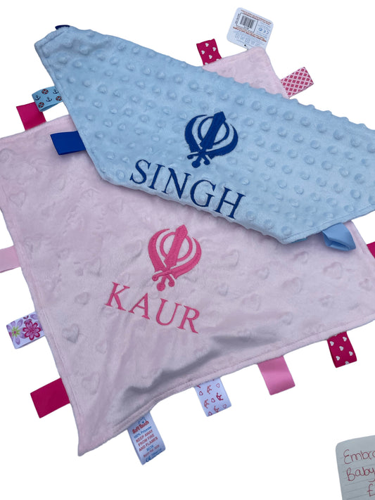 Baby Singh/Baby Kaur Embroidered Baby Taggy